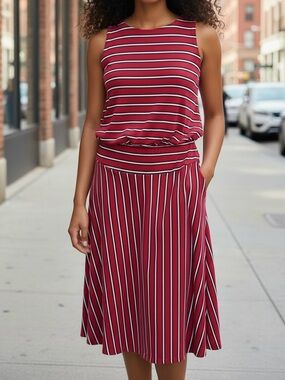 LOFT Sleeveless Drop Waist Sundress Size S